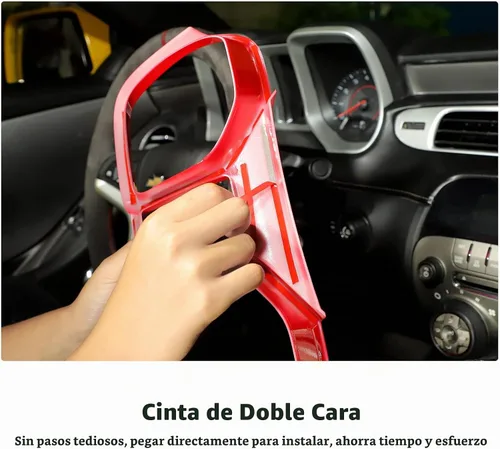 Vista 3 de CheroCar Para Chevrolet Camaro Dashboard Cover Panel Trim Decoración Compatible con Chevrolet Camaro 2010-2015 (rojo)