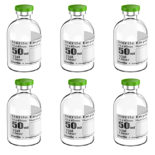 Vista 3 de 1ml 10 piezas de vial estéril vacío con tapas de plástico de aluminio desmontables, botella de penicilina de 13mm con tapón de crimpar, vial