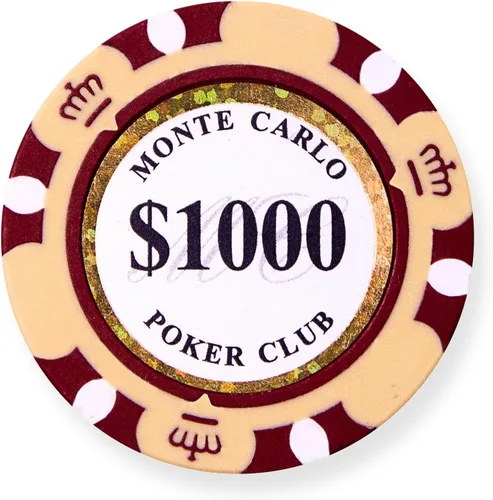 Vista 7 de MRC 50pcs Monte Carlo Poker Club 3-Tone Clay Composite 0.49 oz Heavy Poker Chips