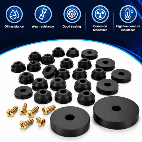 Vista 6 de KEZE Kit Surtido de 96 Piezas de Arandelas para Grifos de 10 Tamaños con Tornillos Bibb de Latón, Surtido de Arandelas de Goma Planas y Biseladas