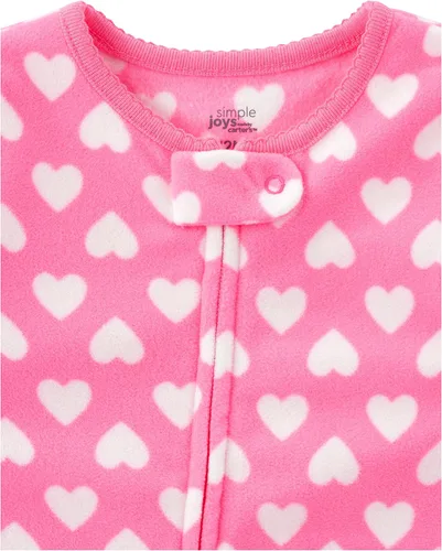 Vista 2 de Simple Joys by Carters Pijama de forro de vellón resistente al fuego para niñas pequeñas y bebés paquete de 3
