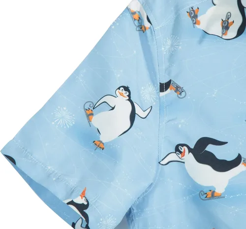 Vista 5 de Aloha - Camisa hawaiana para hombre, flamencos, pingüinos, estampado tropical, novedad, casual, manga corta, ropa de playa