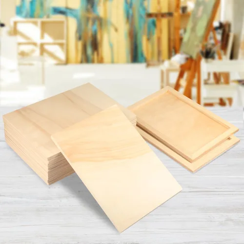 Vista 4 de GNIEMCKIN Paquete de 12 tableros de lienzo de madera para pintar, paneles de lienzo de 9 x 12 pulgadas para proyectos de arte, paneles de artista