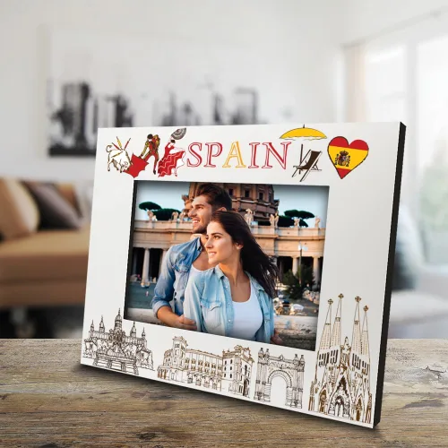 Vista 2 de BELLA BUSTA -Marco de fotos de España-Boda, Luna de Miel, Vacaciones, Aventuras en España - Juego de Diseño de Símbolos Temáticos de España