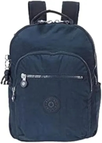 Vista 18 de Kipling Mochila pequeña Seoul para mujer, duradera, correas acolchadas para el hombro con funda para tableta, bolsa, Firma Emb, Mochila para tableta
