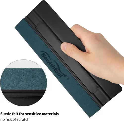 Vista 4 de NEWISHTOOL 3 unids vinilo envoltura escobilla de fieltro de diferentes 3 piezas - negro