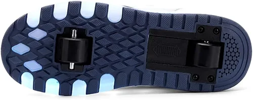 Vista 4 de HHSTS Zapatos para niños Nuevos zapatos mejorados con ruedas de color de luz LED, patines brillantes, zapatos de patinaje, regalos simples