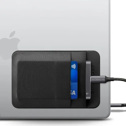 Vista 23 de Soporte para SSD y disco duro de 2 bolsillos para laptop, adhesivo reutilizable, funda de bolsillo adhesiva para SSD portátil externo, disco duro