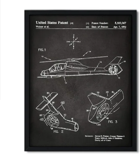 Vista 11 de Andaz Press Póster de decoración de pared con estampado de patente de pizarra, 8.5 x 11 pulgadas, aviones, trenes, automóviles, póster de patente
