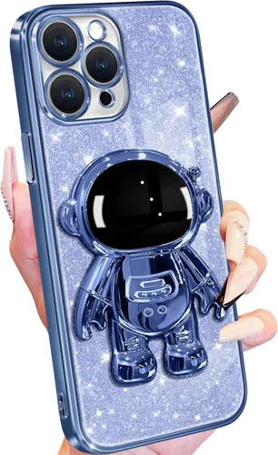 Vista 18 de Buleens Funda para iPhone 11 Pro Max Astronauta, Fundas Transparentes para iPhone 11 ProMax con Papel con Purpurina y Soporte de Astronauta, Mujeres