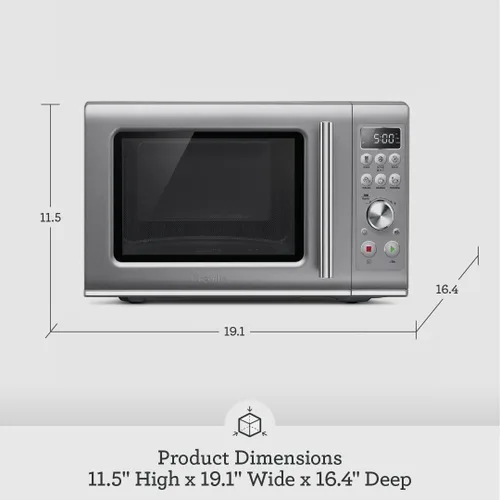 Vista 6 de [Usado] Breville BMO650SIL - Horno microondas de cierre suave compacto, color plateado Precisely reheat, defrost and cook food Soft close door