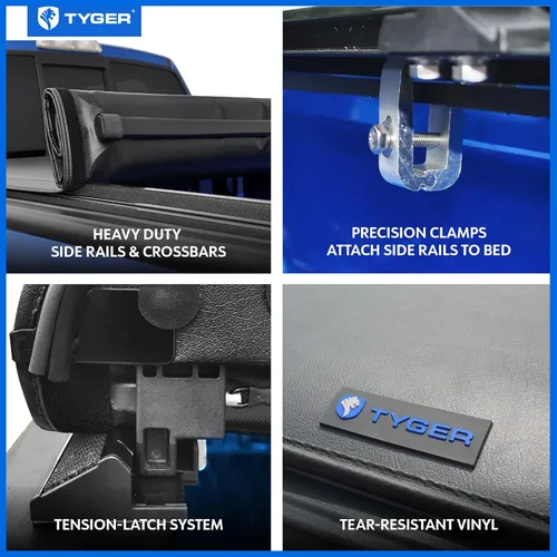 Vista 2 de Tyger Auto T1 - Cubierta enrollable suave Tonneau para caja de camioneta compatible con Ford Maverick 2022-2026