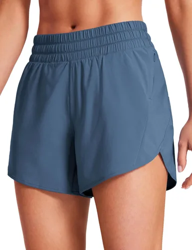 Vista 11 de CRZ YOGA Dolphin - Pantalones cortos deportivos para mujer de 5 pulgadas, cintura media, secado rápido, para correr, entrenamiento, gimnasio, pista