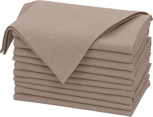 Vista 29 de Ruvanti Juego de 6 Servilletas de Lino, Servilletas de Tela de 18x18 pulgadas, Servilletas de Tela de Mezcla de Algodón y Lino Lavables, Suaves Negro