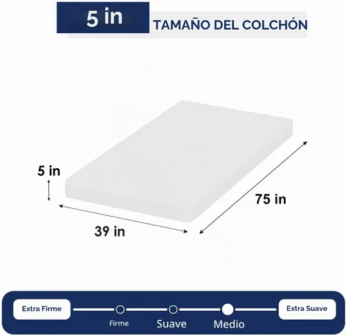 Vista 2 de FDW Colchón de espuma viscoelástica de gel refrescante de carbón de bambú de 5 pulgadas, colchón de cama transpirable, alivio de presión