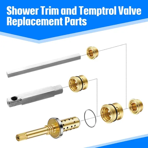 Vista 4 de Enhon Kit de reconstrucción de válvula: compatible con Symmons Temptrol, husillo TA-10, asientos fríos y calientes TA-4, arandela T-11, fijación
