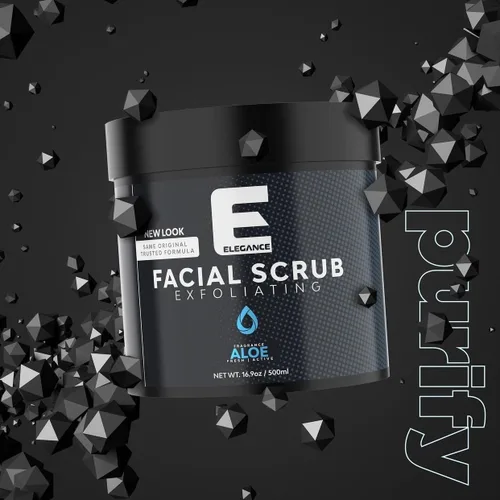 Vista 2 de Elegance - Exfoliante facial natural, 16.9 onzas, exfoliante facial a base de aloe vera, exfolia y elimina las impurezas para una piel sana e