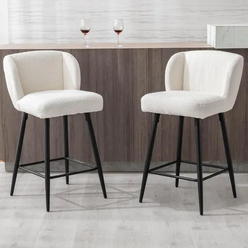 Vista 3 de RIVOVA Taburetes de bar de 26 pulgadas de altura de mostrador con respaldo, juego de 2 taburetes de bar modernos para encimera de cocina, taburetes