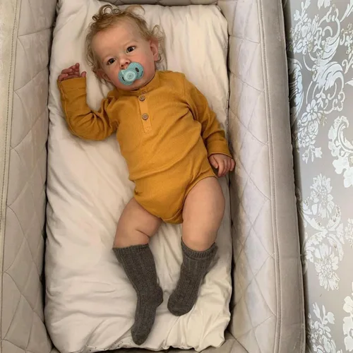 Vista 2 de iCradle Muñecas de bebé Reborn de 28 pulgadas, muñeca enorme de cuerpo suave, muñeca de bebé realista, muñeca de bebé recién nacido, juguete