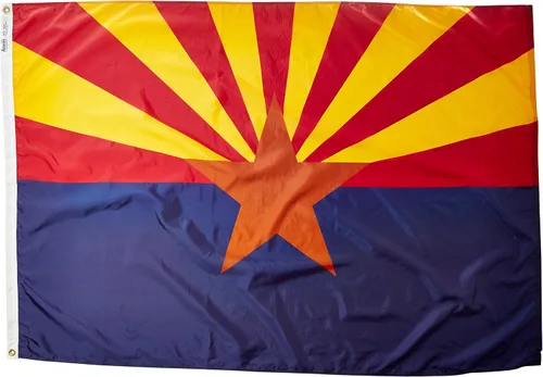 Vista 4 de Annin Flagmakers Bandera del estado de Arizona fabricada en Estados Unidos según las especificaciones de diseño oficiales del estado, 2 x 3 pies