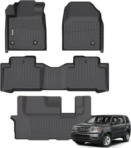 Vista 140 de Tapetes de piso para todo clima y forro de carga con respaldo para Chevrolet Suburban de 7 asientos 2021-2025 / GMC Yukon XL de 7 asientos