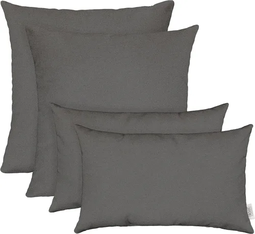 Vista 48 de RSH DECOR: Sunbrella Juego de 4 almohadas lumbares y cuadradas 20 x 12 pulgadas y 17 x 17 pulgadas Tela resistente al agua y a la decoloración