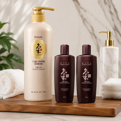 Vista 3 de Daeng Gi Meo Ri Ki Gold Premium Treatment 780ml + 2 Shampoo 130ml Set