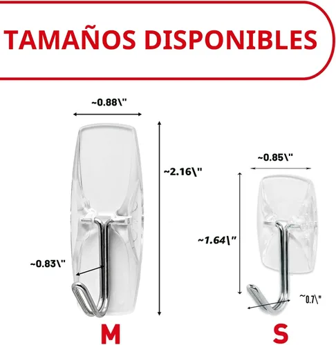 Vista 9 de Command Ganchos de palanca de alambre transparente medianos, 6 ganchos y 8 tiras, ganchos de pared colgantes sin daños para colgar decoraciones