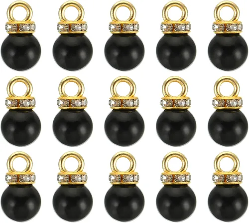 Vista 9 de PATIKIL 100 cuentas de perlas de perlas de imitación con diamantes de imitación DIY para hacer joyas, pulseras y aretes Plateado blanco