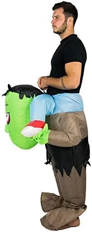 Vista 3 de Disfraz inflable aterrador de Frankenstein Ride para adultos (talla única)