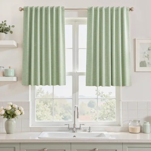 Vista 35 de Cortinas opacas de 54 pulgadas de largo para dormitorio, sala de estar, cortinas beige con aislamiento térmico, oscurecimiento de la habitación