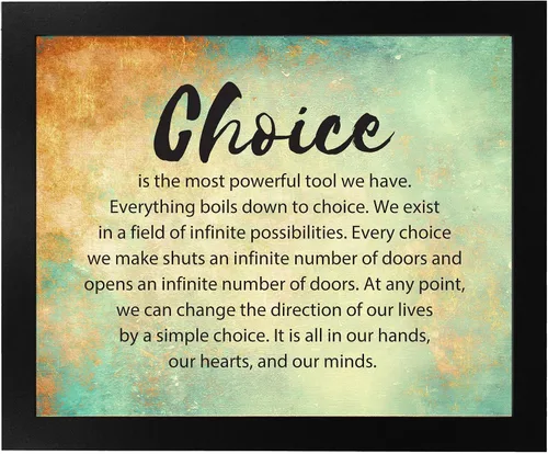Vista 6 de AMERICAN LUXURY GIFTS Choice Life Decisions - Arte de pared motivacional inspirador para pared, mentalidad positiva, oficina, aula, decoración