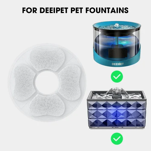 Vista 5 de DEEIPET 8 paquetes de filtros y esponjas de repuesto para fuente de agua para gatos, de grado alimenticio, para 74 onzas, 135 onzas, dispensador