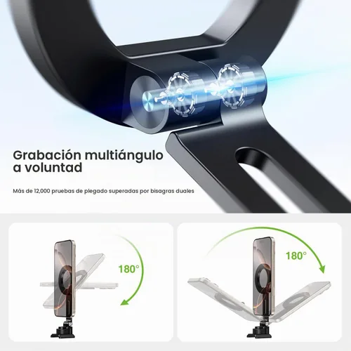 Vista 5 de Adaptador de montaje de trípode de teléfono de aluminio Elitehood para DJI RS 4 Mini, montaje de trípode magnético para smartphone con Arca-Standard