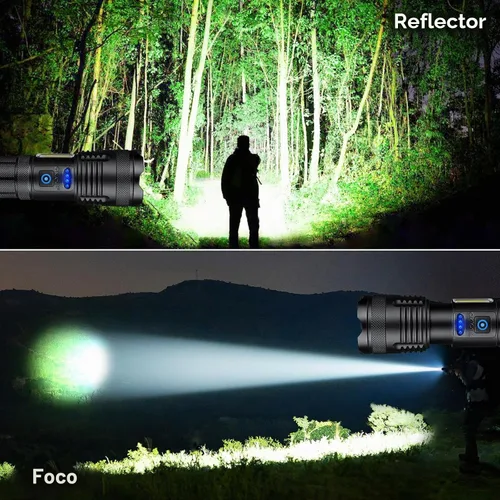 Vista 4 de KINGCAESAR - Linternas de 90,000 lúmenes altos, paquete de 2, linterna recargable ultra brillante con 7 modos de luz, luz LED con alta potencia