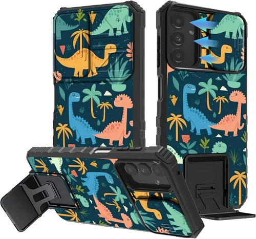 Vista 58 de Funda para Samsung Galaxy A13 5G/4G/A04S, Galaxy A13 5G con cubierta de cámara deslizante, funda de doble capa integrada con función atril