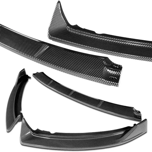 Vista 3 de PU/486/PCF GT-Style Carbon Fiber Print Front Bumper Splitter Body Kit Lip 3PCS Compaitble con Focus ST MK32012-2014 Focus ST MK32012-2014 Focus ST