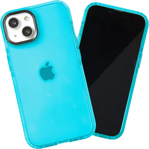 Vista 75 de SteepLab Funda de barrera para iPhone 13, protección de 360 grados que absorbe impactos con bisel elevado y colores llamativos (cielo azul brillante)