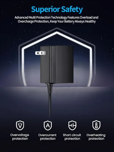 Vista 2 de Cargador de interruptor – Carga en total menos de 2H – Adaptador de corriente USB C de 15 V 2.6 A de carga rápida con módulo IC mejorado, cable de 5
