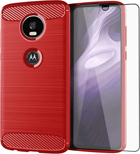 Vista 7 de Funda protectora de silicona para Motorola Moto Z4 Play con protector de pantalla de vidrio templado y funda delgada de silicona para celular