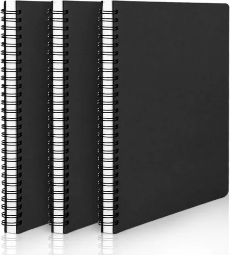 Vista 14 de EUSOAR - Cuaderno rayado A5 con espiral, para escritura, viajes, notas, diario, bocetos, para estudiantes, oficina, negocios, tapa de 3