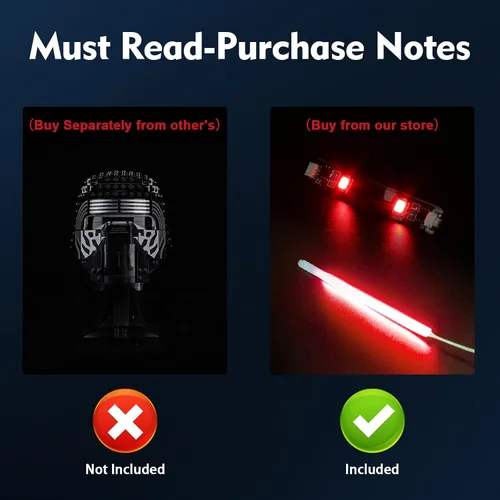 Vista 3 de BrickBling - Luz LED compatible con casco Lego Kylo Ren 75415