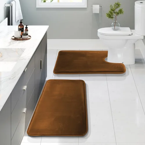 Vista 13 de Clara Clark tapete para baño, regadera o tina, de gomaespuma, negro, antiderrapante Camel Oro
