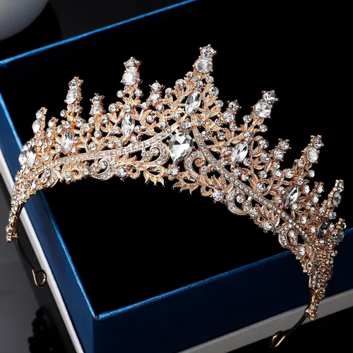Vista 38 de Tiara para mujer, coronas de reina de cristal, tiaras de princesa con diamantes de imitación, accesorios para el cabello real perfectos para Plateado