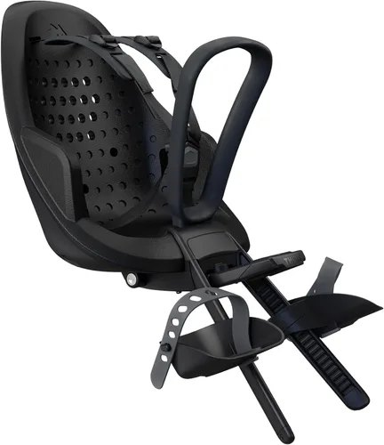 Vista 18 de Thule Yepp 2 - Asiento de bicicleta para niños, reposapiés ajustables, arnés de 5 puntos y diseño fácil de montar Negro