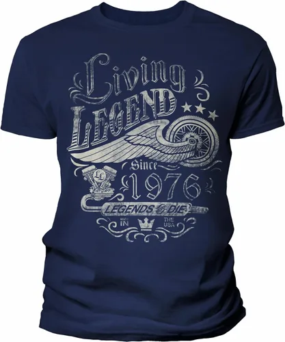 Vista 7 de Vintage 1976 Living Legend 50th Birthday T-Shirt for Men Negro-0001