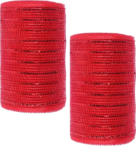 Vista 21 de YYCRAFT Paquete de 2 cintas de malla de polímero metálico de 6 pulgadas (total 20 yardas, verde manzana)
