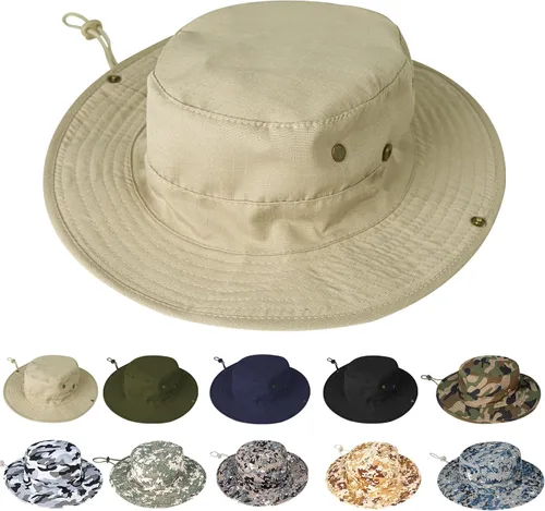 Vista 9 de Sombreros de sol para hombres y mujeres, sombrero de safari plegable 1pack-beigesleeves