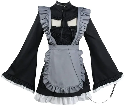 Vista 2 de Hxbutwdh My Dress Up Darling - Disfraz de Marin Kitagawa vestido de sirvienta disfraz de Lolita de Halloween