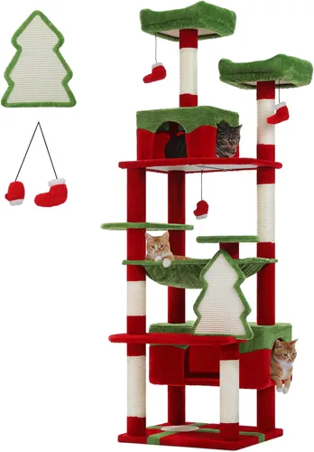 Vista 18 de PAWZ Road Árbol grande para gatos, torre para gatos de 72 pulgadas para gatos grandes, condominio para gatos con postes rascadores y almohadillas